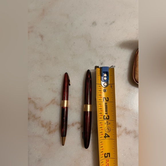 Vintage Sheaffer’s Resin White Dot Lifetime Pen/Pencil In Box 14 K Gold Nib - Picture 3 of 10